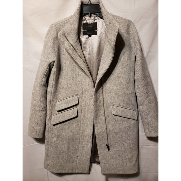 J.Crew size 0 wool cocoon pea coat stadium cloth by Nelson gori - Picture 8 of 8